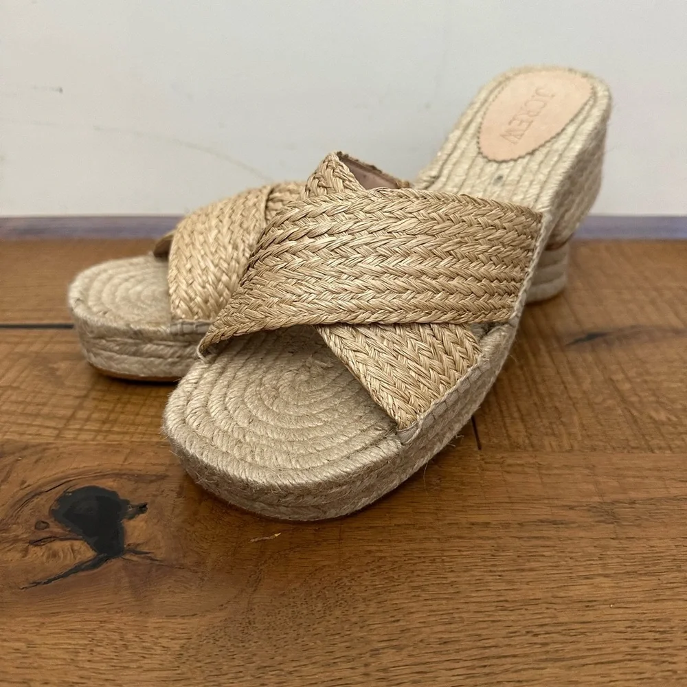 J Crew Made-in-Spain block-heel espadrilles raffia Size 11 - Picture 3 of 7